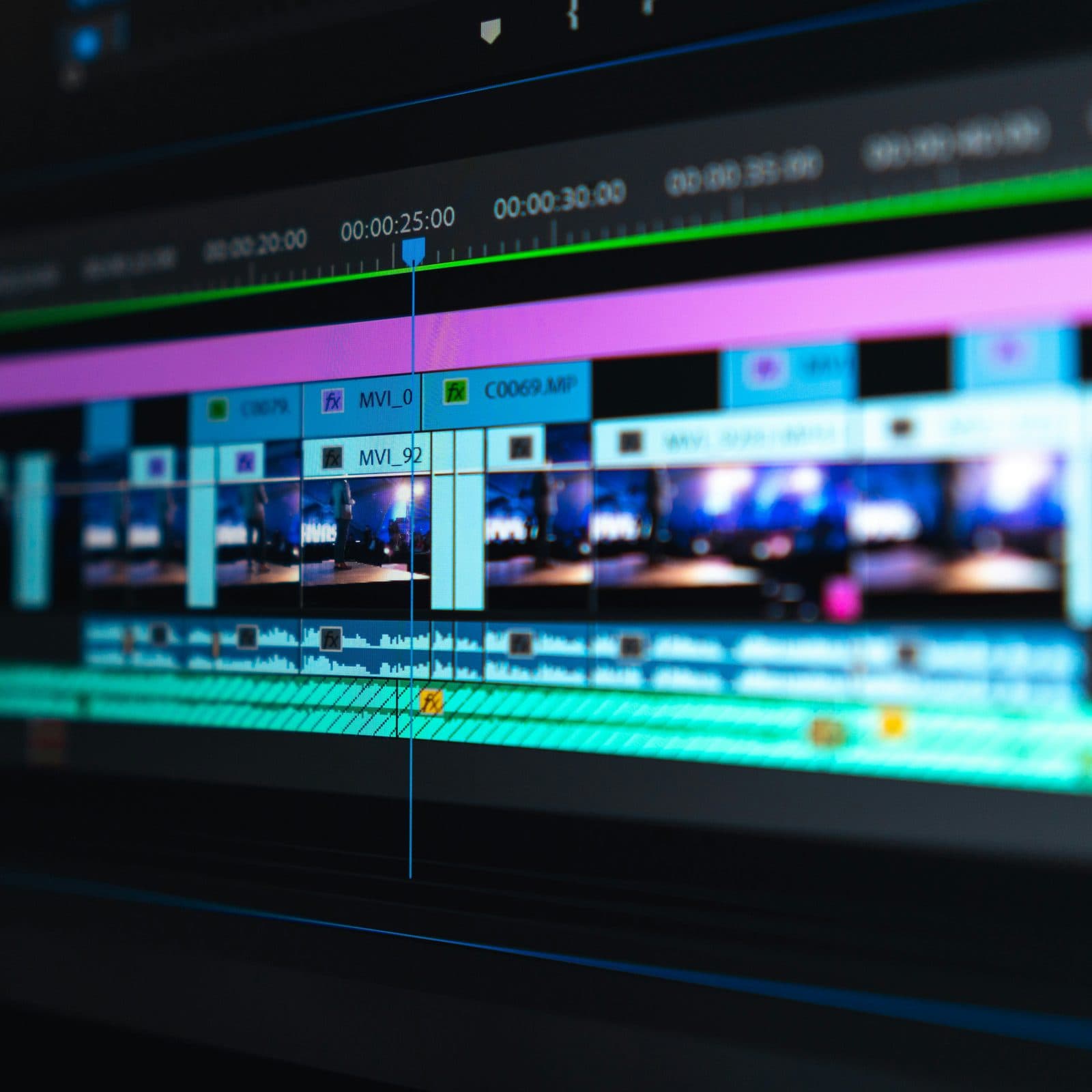 Línea de tiempo de edición de video